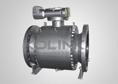 घटा हुआ पोर्ट ट्रूनियन बॉल वाल्व API 607 फायर सेफ DN50-DN1200