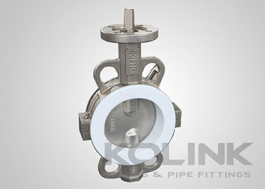 PTFE सीटेड बटरफ्लाई वाल्व, संकेंद्रित, 2-48 इंच, क्लास 150